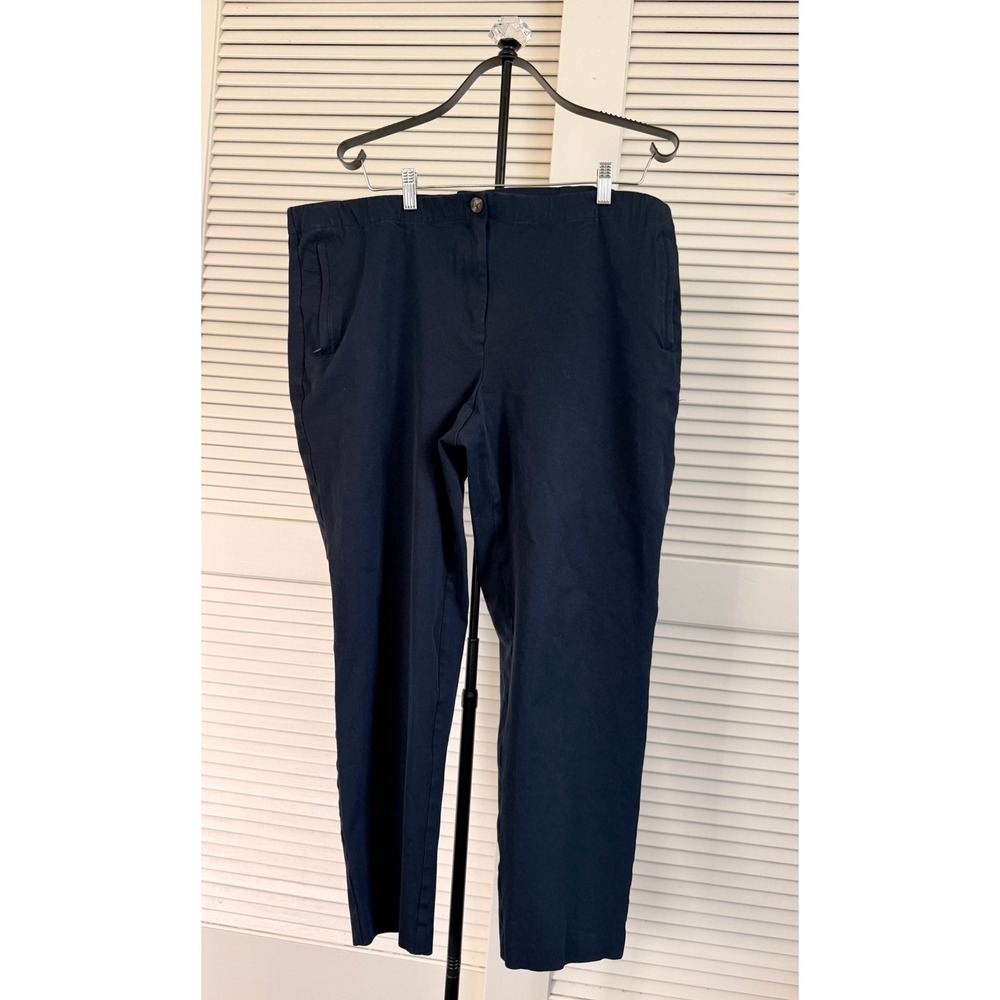 J. Jill Navy Blue Wearever Slim Leg Trousers Size 20 Stretch Pull On Pants